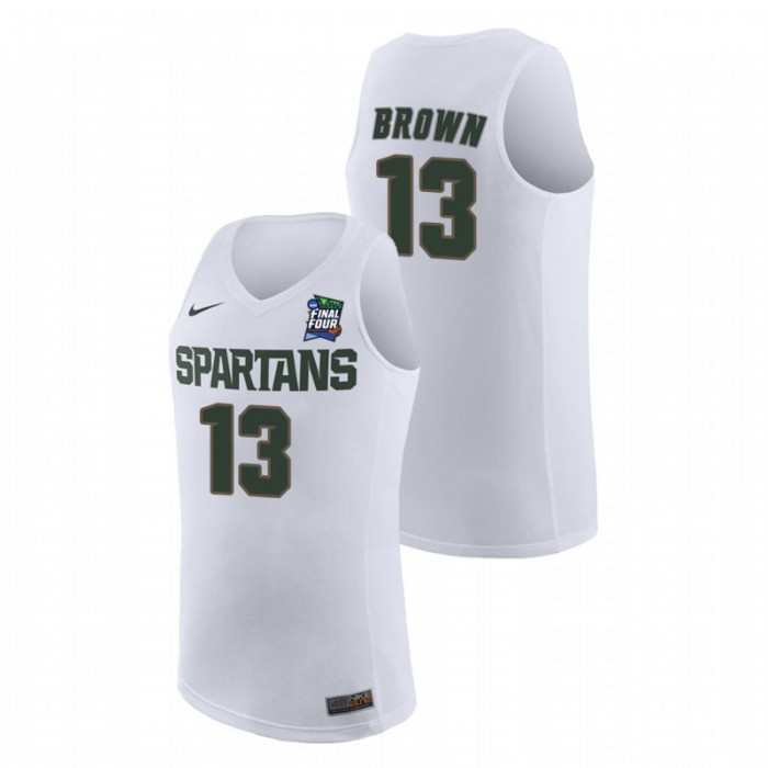 Men's Michigan State Spartans Gabe Brown 2019 Final-Four White Jersey