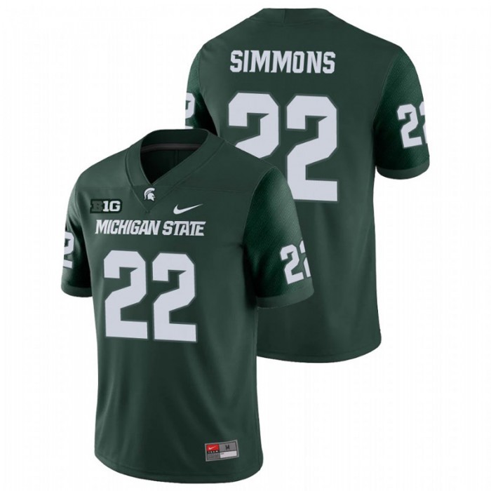 Jordon Simmons Michigan State Spartans College Football Green Game Jersey