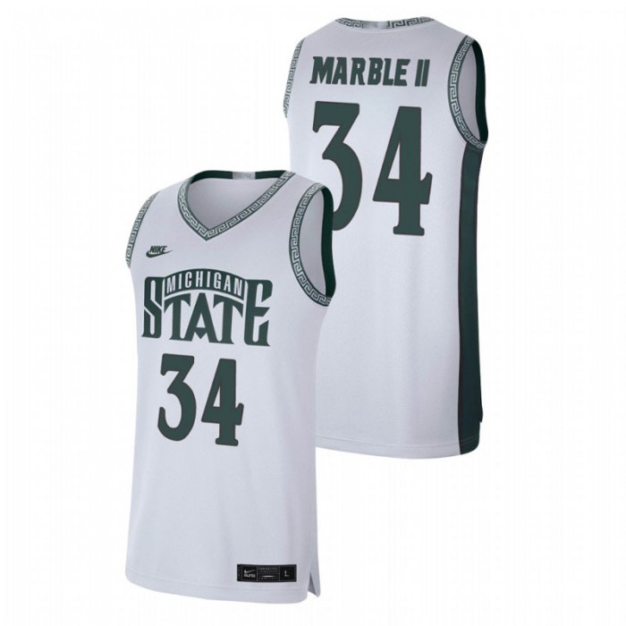 Michigan State Spartans Retro Basketball Julius Marble II Limited Jersey White For Men