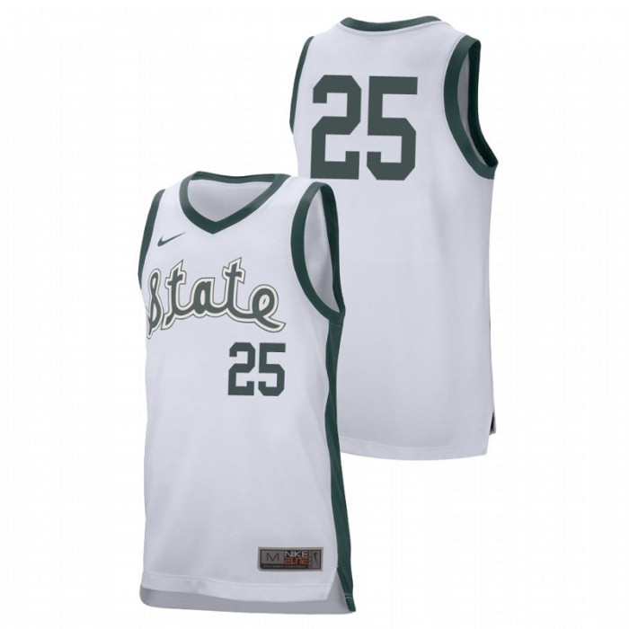 Michigan State Spartans College Basketball White Kenny Goins Retro Performance Jersey For Men