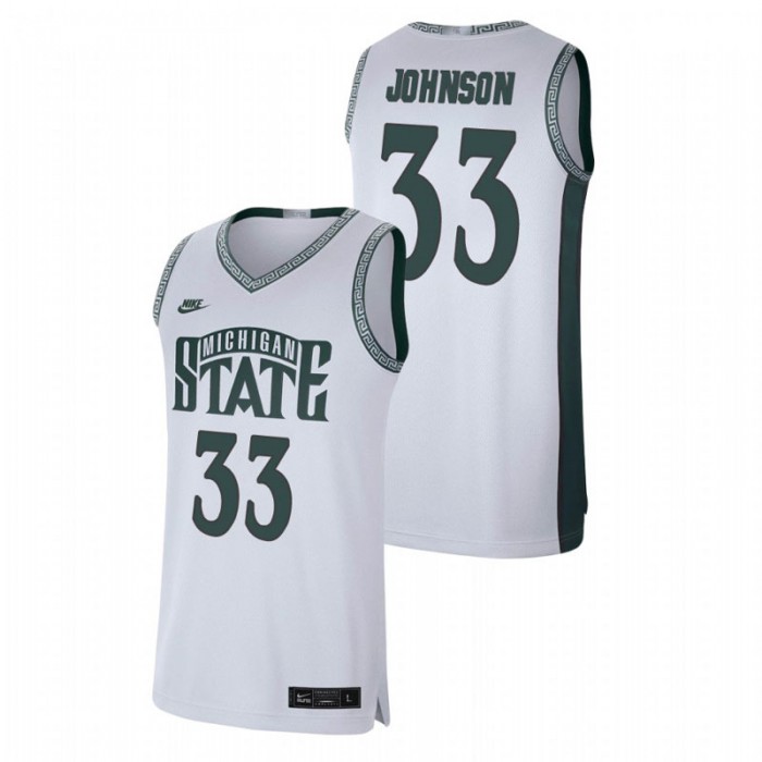Michigan State Spartans Retro Basketball Magic Johnson Limited Jersey White For Men