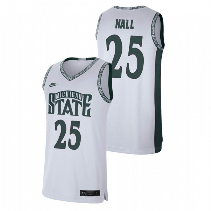 Michigan State Spartans Retro Basketball Malik Hall Limited Jersey White For Men