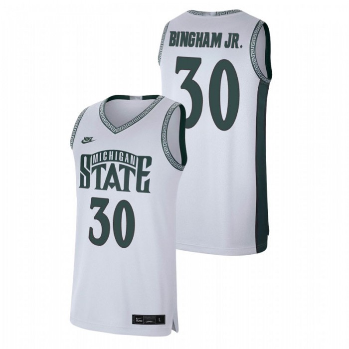Michigan State Spartans Retro Basketball Marcus Bingham Jr. Limited Jersey White For Men