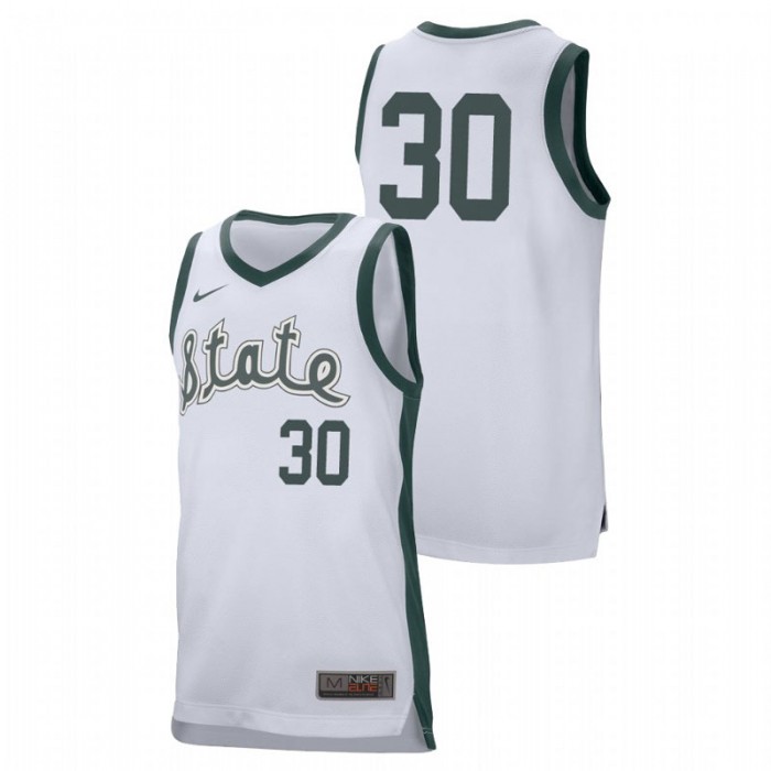 Michigan State Spartans College Basketball White Marcus Bingham Jr. Retro Performance Jersey For Men