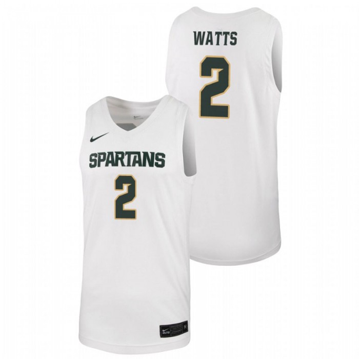 Michigan State Spartans Replica Rocket Watts College Basketball Jersey White For Men