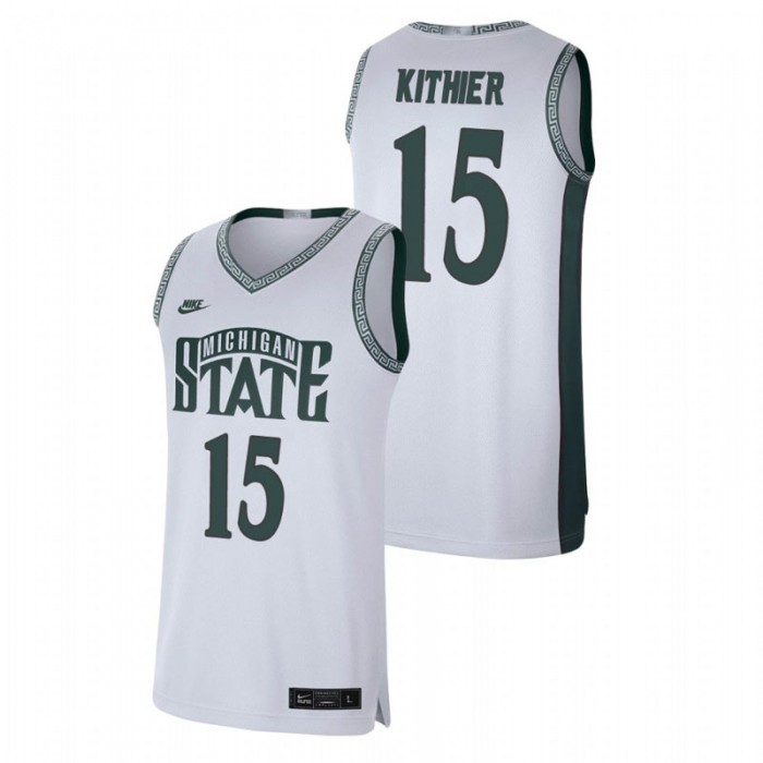 Michigan State Spartans Retro Basketball Thomas Kithier Limited Jersey White For Men