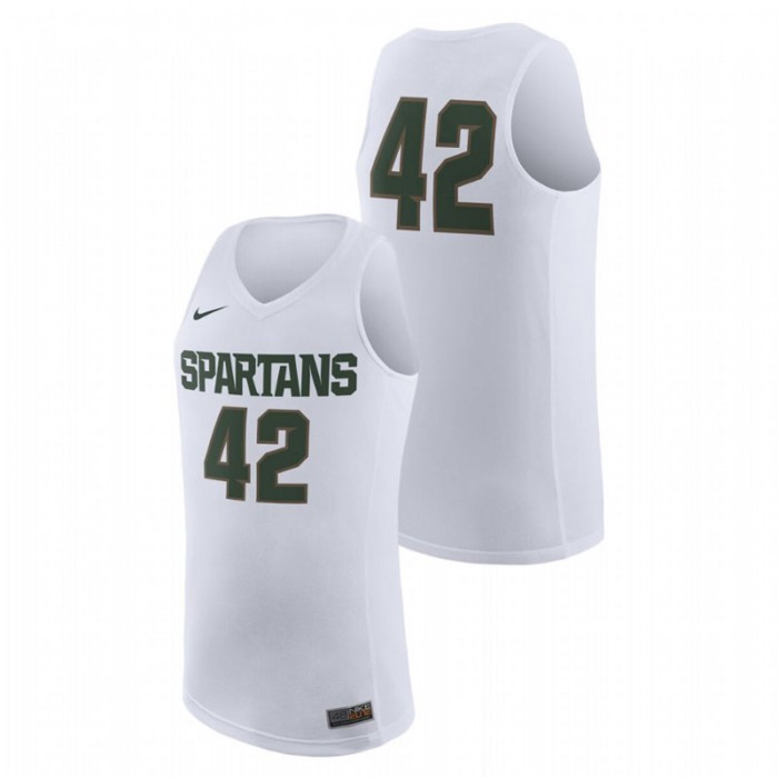 Men's Michigan State Spartans White Nike Replica Jersey