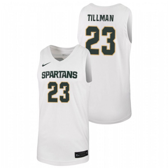 Michigan State Spartans Xavier Tillman Jersey College Basketball White Replica For Men