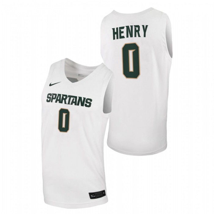 Michigan State Spartans Aaron Henry Jersey Basketball White Replica Men