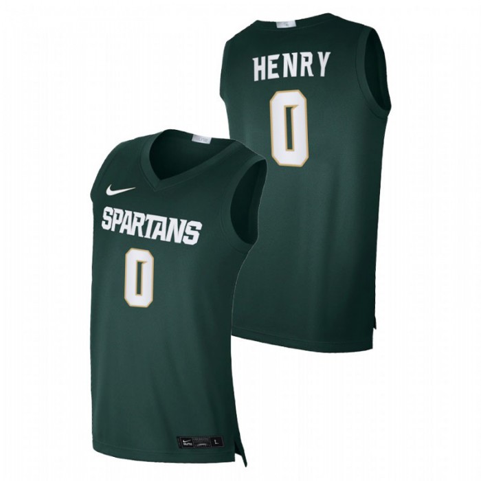 Michigan State Spartans Alumni Limited Aaron Henry College Basketball Jersey Green Men