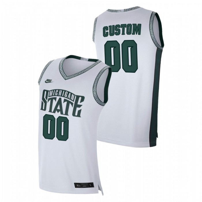 Michigan State Spartans College Basketball Custom Limited Retro Jersey White Men