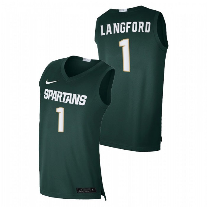 Michigan State Spartans Alumni Limited Joshua Langford College Basketball Jersey Green Men