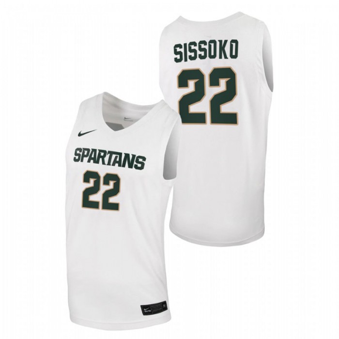Michigan State Spartans Mady Sissoko Jersey Basketball White Replica Men