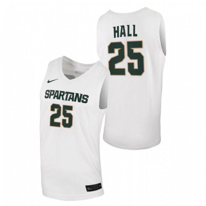 Michigan State Spartans Malik Hall Jersey Basketball White Replica Men