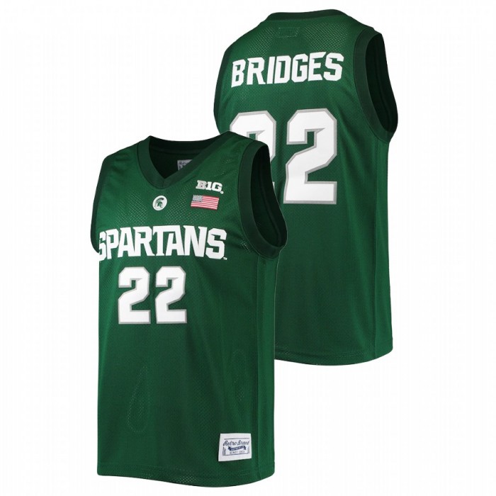 Michigan State Spartans Miles Bridges Jersey NCAA Classic Green Commemorative Men
