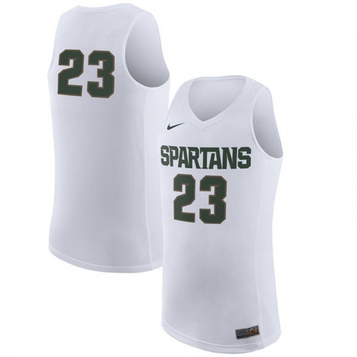 Michigan State Spartans #23 White Basketball For Men Jersey