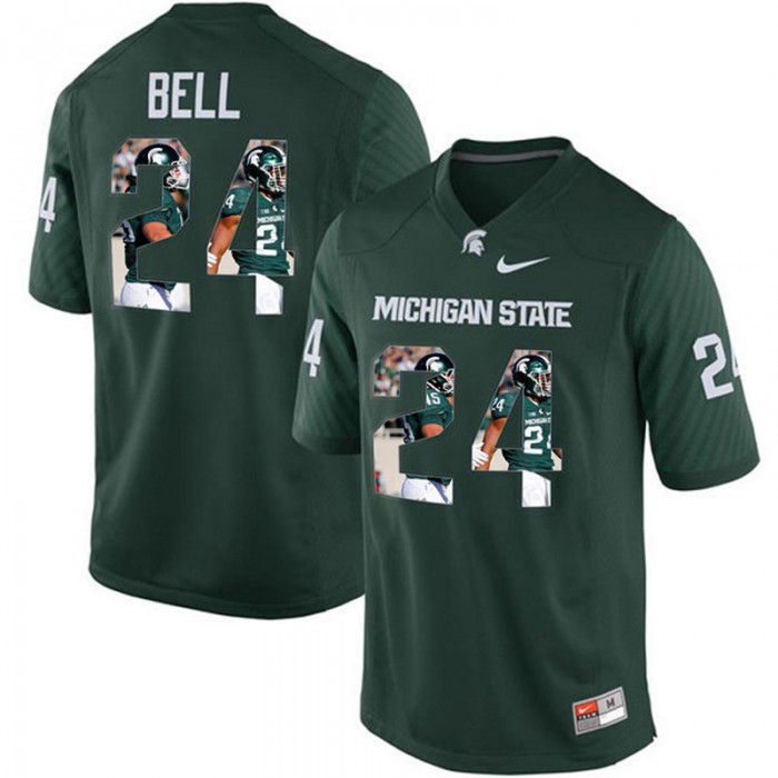 Michigan State Spartans Le'Veon Bell Green NCAA Football Premier Jersey Printing Player Portrait
