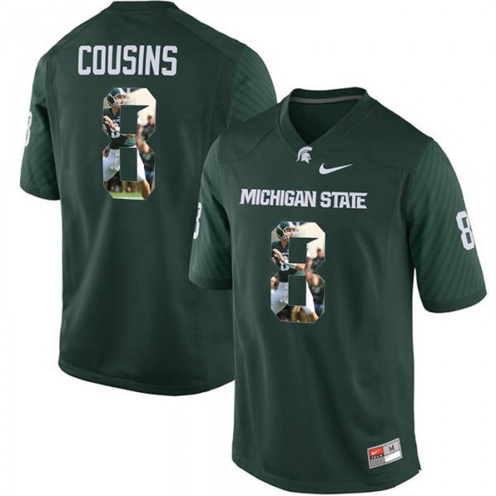 Michigan State Spartans Kirk Cousins Green NCAA Football Premier Jersey Printing Player Portrait