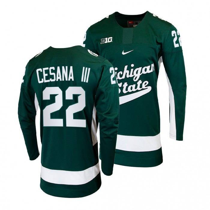 Michigan State Spartans Dennis Cesana Green College Hockey Hockey Jersey