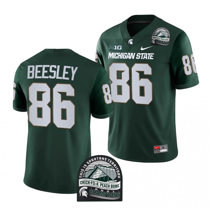 Michigan State Spartans 2021 Peach Bowl Champions Drew Beesley Jersey Green