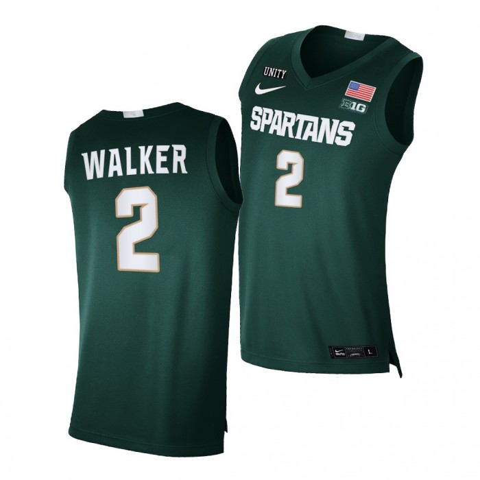 Tyson Walker Jersey Michigan State Spartans 2021-22 College Basketball Limited Jersey-Green