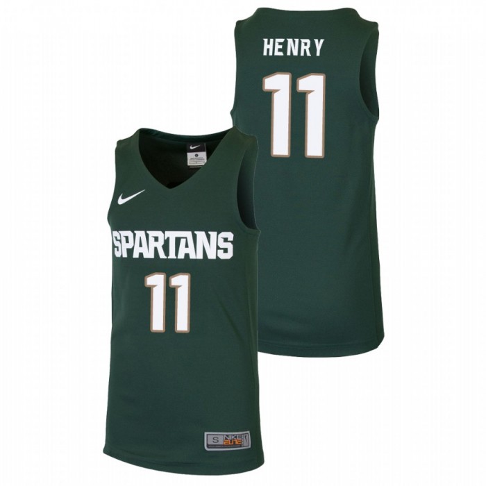 Youth Michigan State Spartans College Basketball Green Aaron Henry Replica Jersey