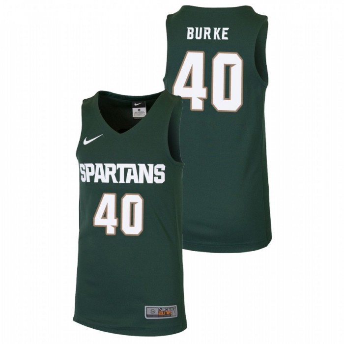 Youth Michigan State Spartans College Basketball Green Braden Burke Replica Jersey