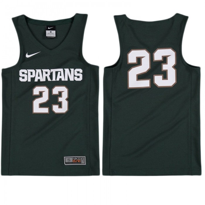 Youth Michigan State Spartans #23 Green Basketball Performance Jersey