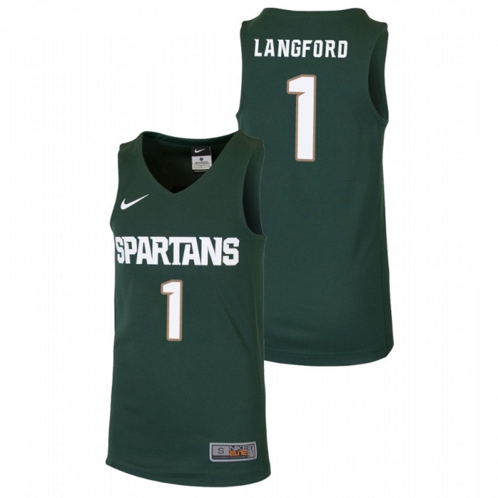Youth Michigan State Spartans College Basketball Green Joshua Langford Replica Jersey