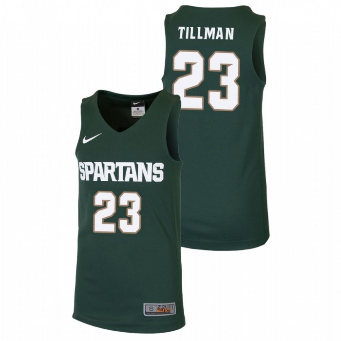Youth Michigan State Spartans College Basketball Green Xavier Tillman Replica Jersey