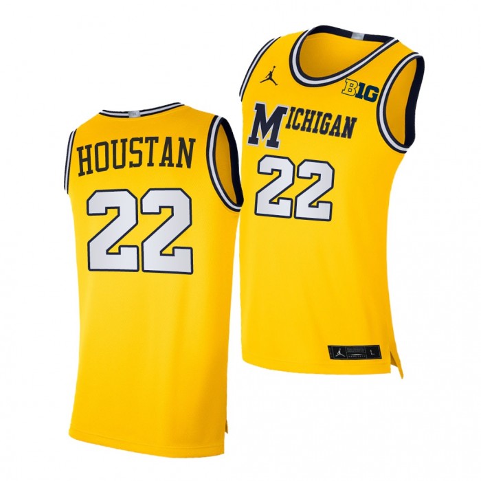 Michigan Wolverines Caleb Houstan #22 Maize Replica Jersey 2022 NBA Draft Top Prospect