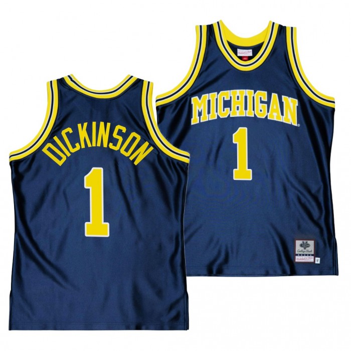 Hunter Dickinson Michigan Wolverines Throwback College Basketball Jersey-Navy