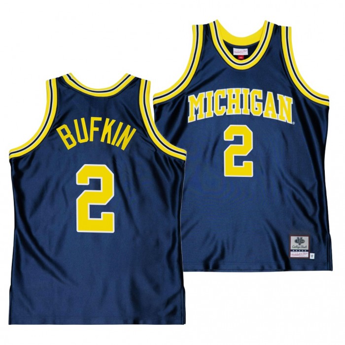 Kobe Bufkin Michigan Wolverines Throwback College Basketball Jersey-Navy