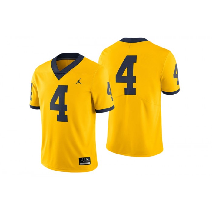 #4 Male Michigan Wolverines Maize College Football Game Performance Jersey