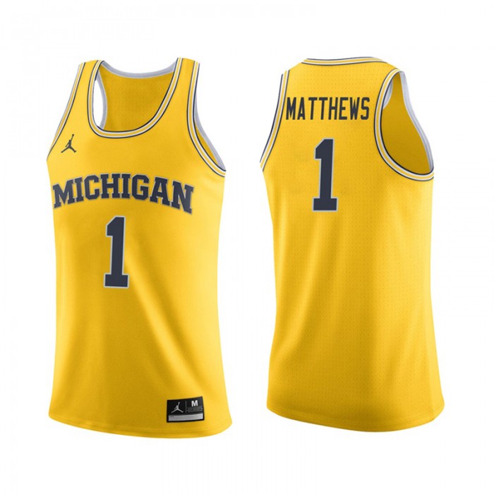 Michigan Wolverines Basketball Maize College Charles Matthews Jersey