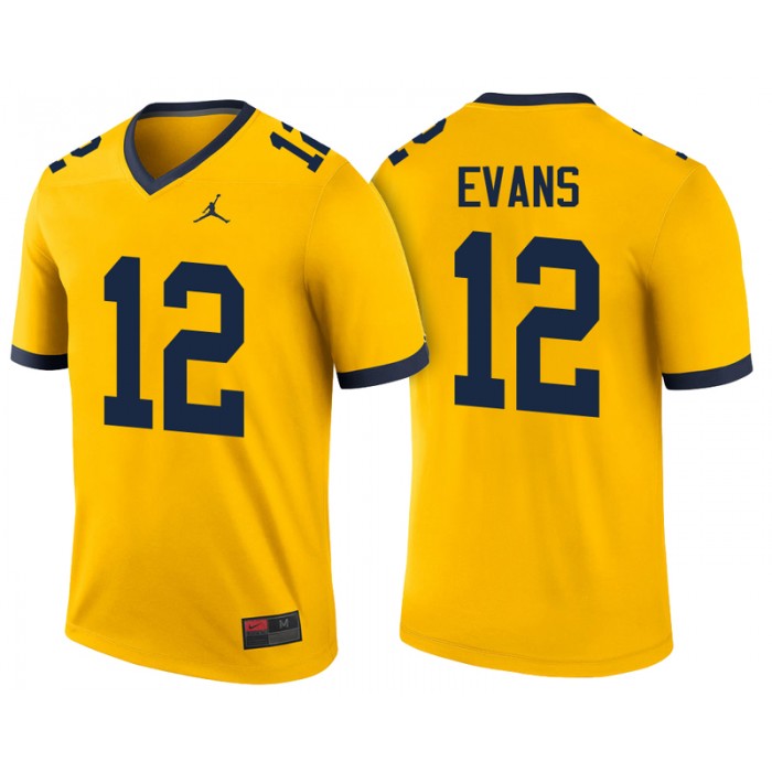 Male Chris Evans Michigan Wolverines Maize College Football Player Color Rush Game Performance Jersey