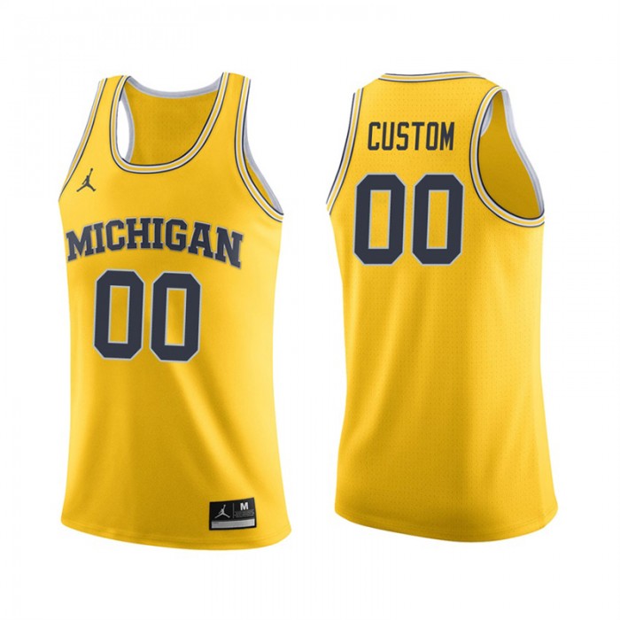 Michigan Wolverines Basketball Maize College Custom Jersey