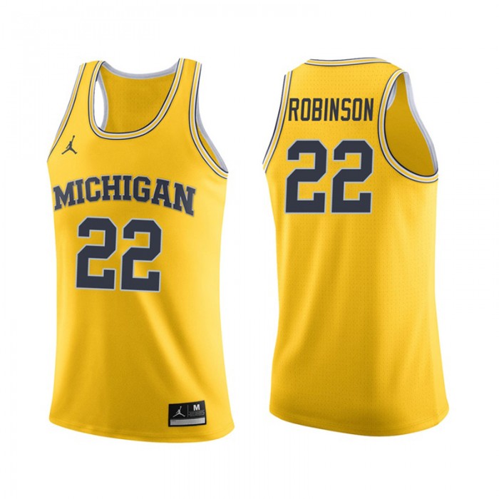 Michigan Wolverines Basketball Maize College Duncan Robinson Jersey