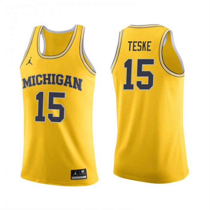 Michigan Wolverines Basketball Maize College Jon Teske Jersey