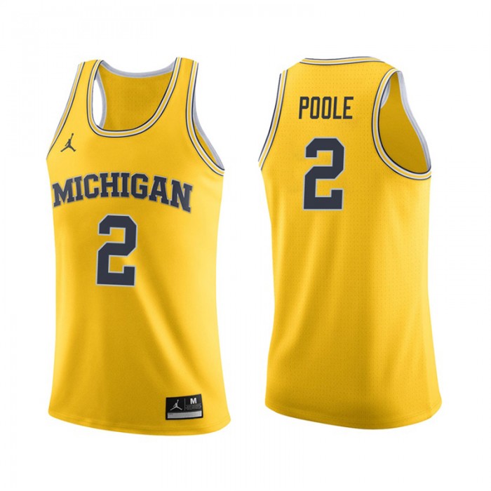 Michigan Wolverines Basketball Maize College Jordan Poole Jersey