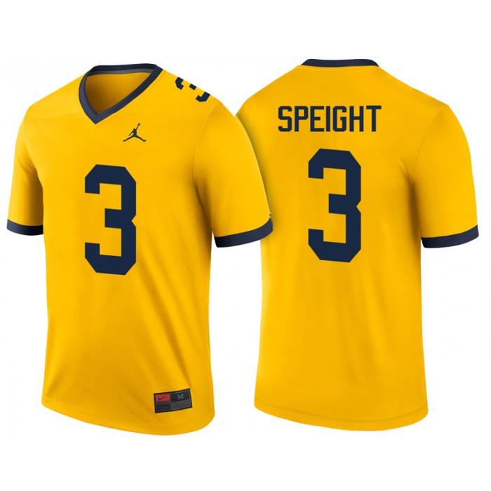 Male Wilton Speight Michigan Wolverines Maize College Football Player Color Rush Game Performance Jersey
