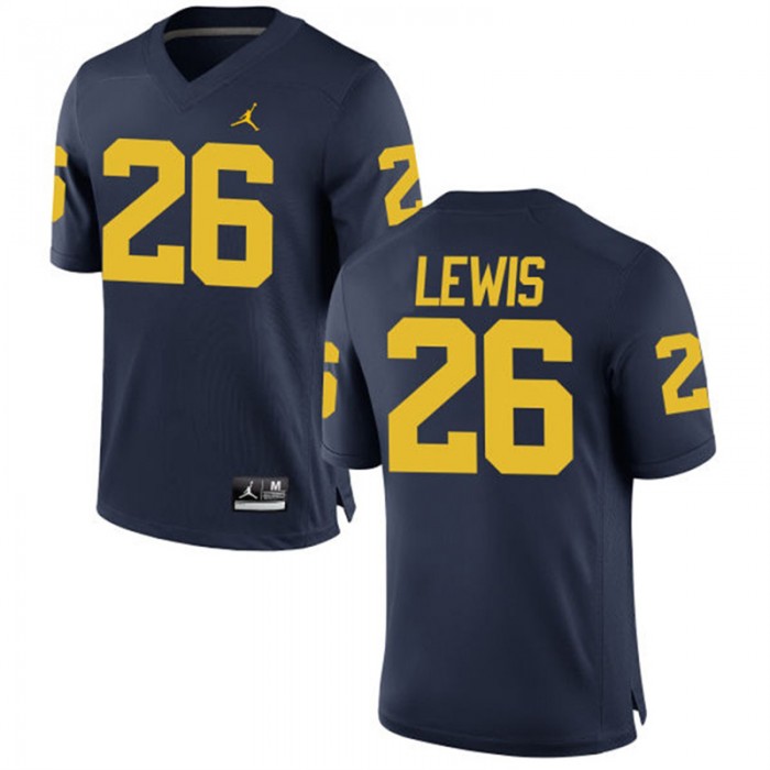 Male Michigan Wolverines Jourdan Lewis Navy NCAA Alumni Football Game Jersey