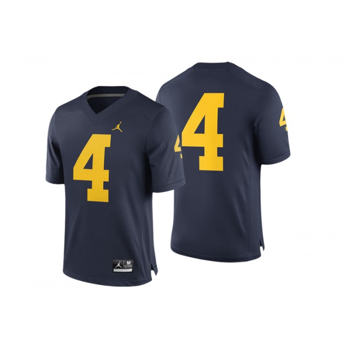 #4 Male Michigan Wolverines Navy College Football Game Performance Jersey