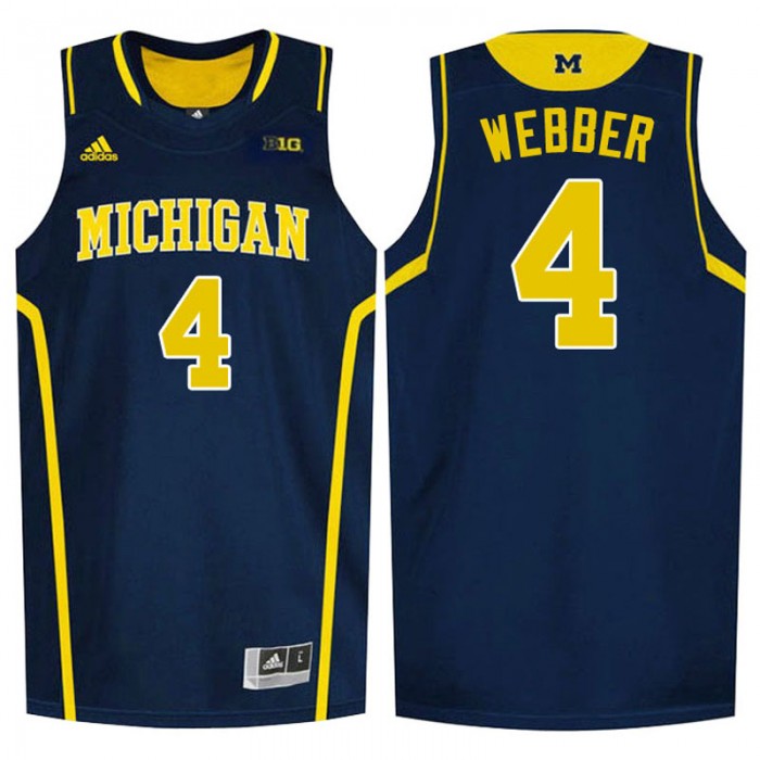 Male Chris Webber Michigan Wolverines Navy Blue NCAA High-School Basketball NBA Player Jersey