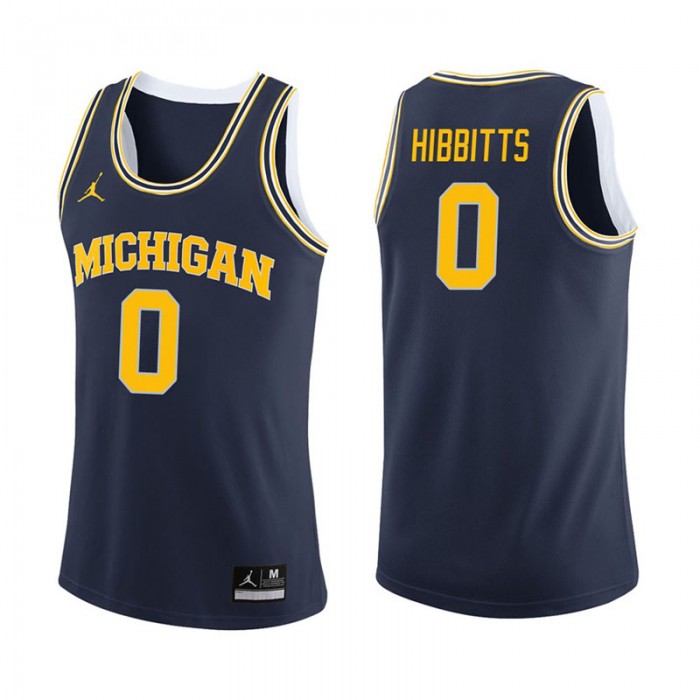 Michigan Wolverines Basketball Navy College Brent Hibbitts Jersey