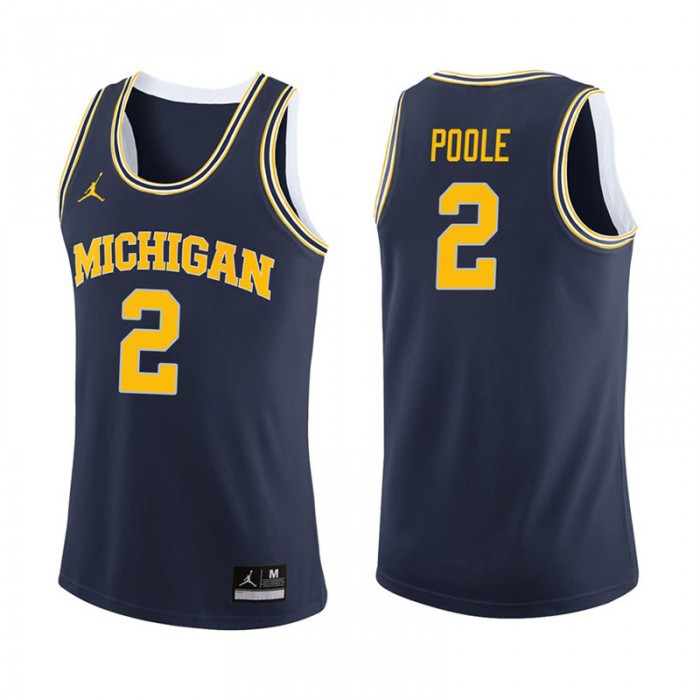 Michigan Wolverines Basketball Navy College Jordan Poole Jersey