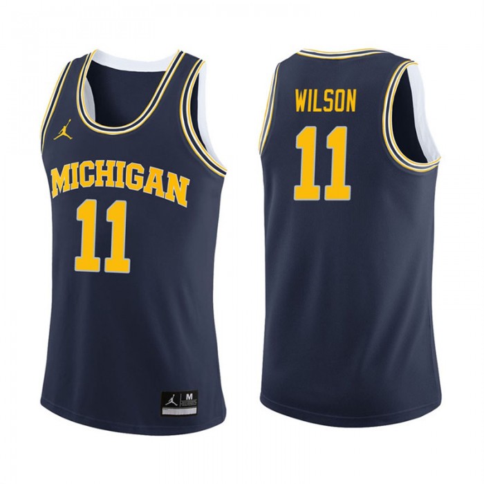 Michigan Wolverines Basketball Navy College Luke Wilson Jersey