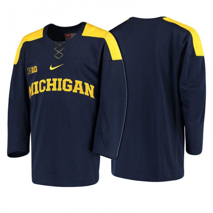 Male Michigan Wolverines Navy NCAA Hockey Jersey