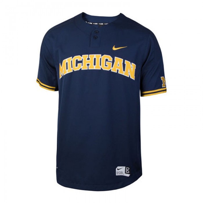 Male Michigan Wolverines Navy Two-Button Vapor Jersey