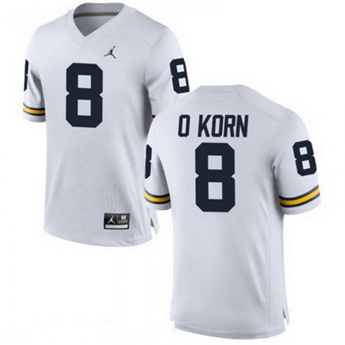 Male Michigan Wolverines John O'Korn White NCAA Alumni Football Game Jersey